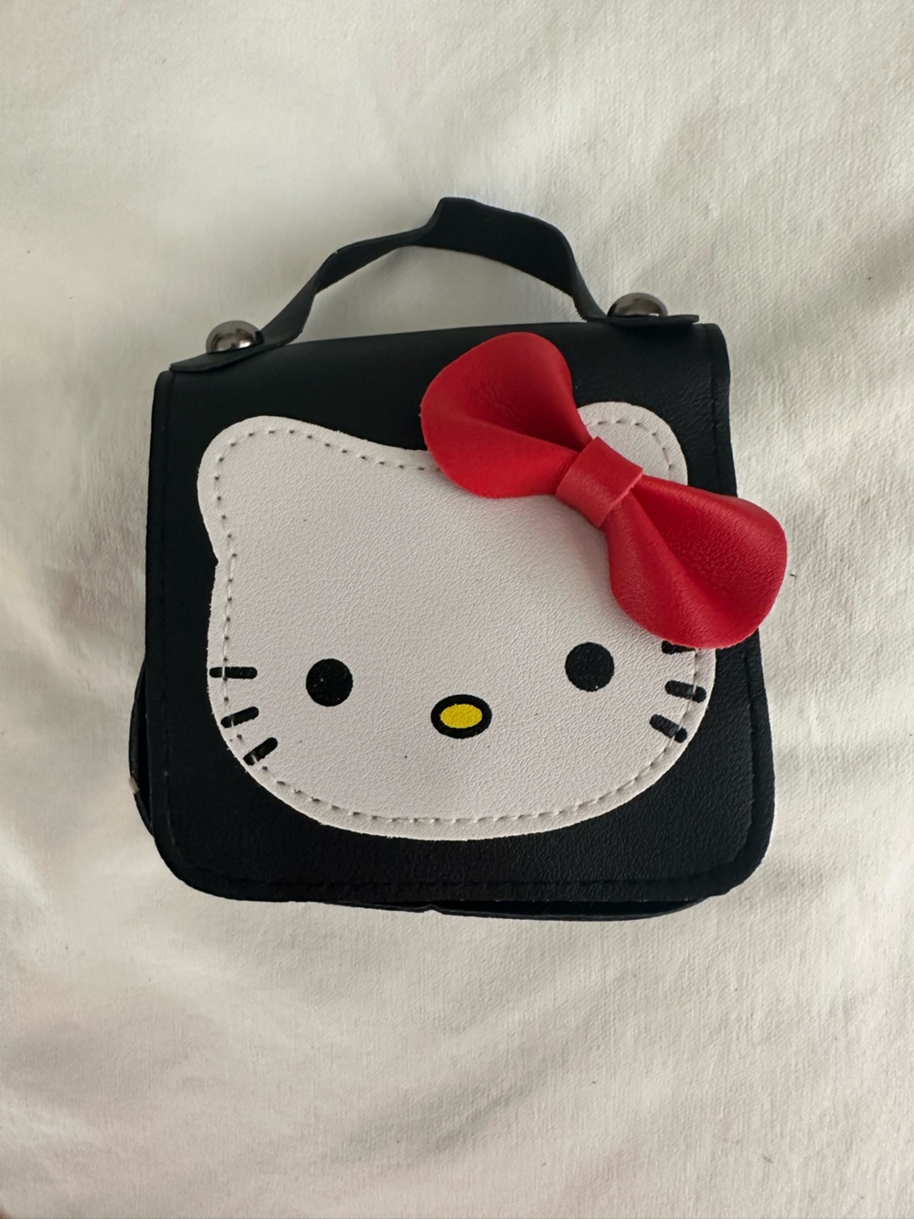 Hello Kitty Black and Red Kids Wallet with White Face Detail